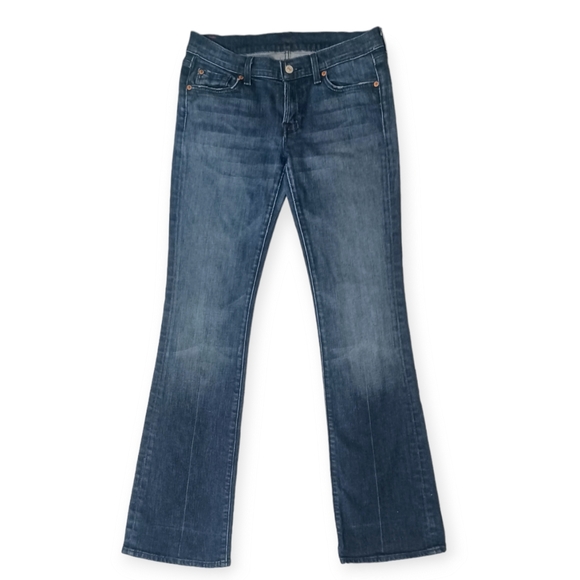7 For All Mankind Argyle Bootcut Jeans Style: U075ARJ080U-4705 Dark Wash Denim - Picture 1 of 5